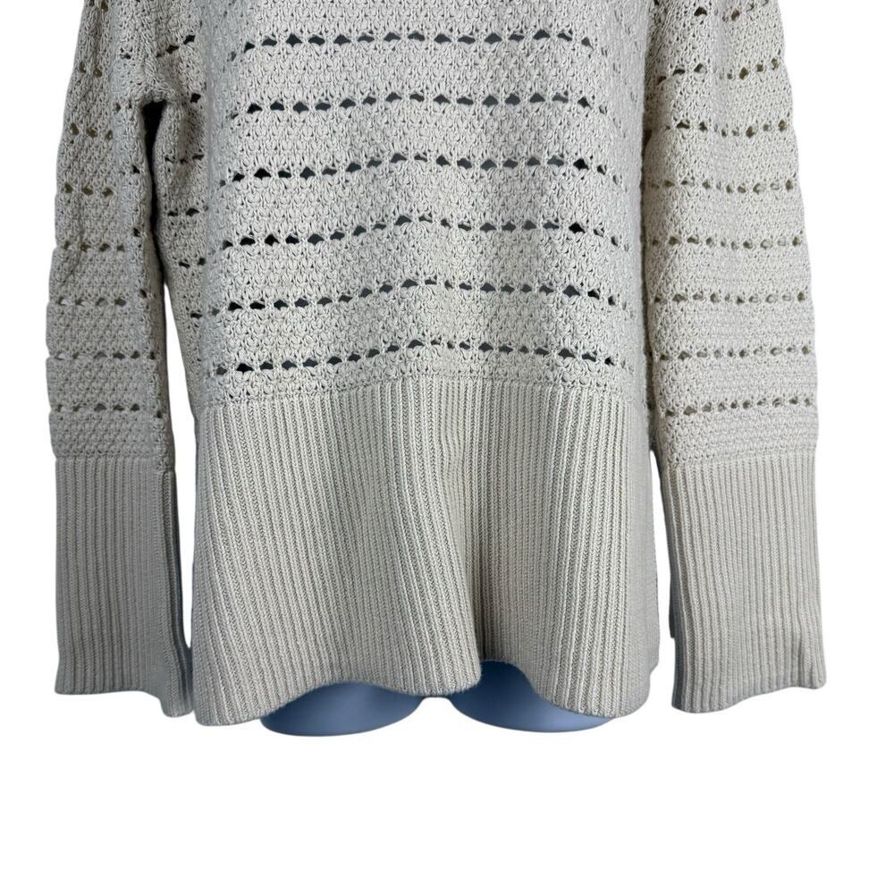 Gap Sweater Womens XXS Ivory Cream 24/7 Split Hem Sweater Fisherman Loose Knit - Picture 5 of 14